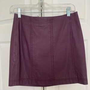 Free People Faux Leather Plum Mini Skirt